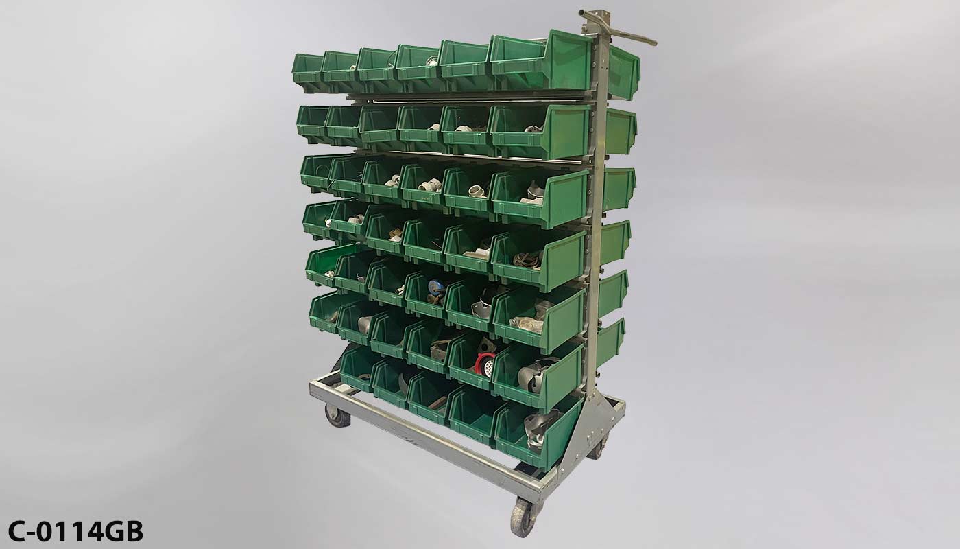 c_0114gb Mobile Parts Bin Organizer