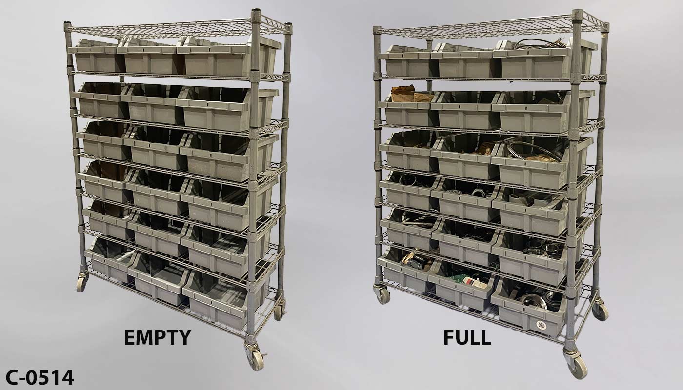 c_0514 Mobile Parts Bin Organizer