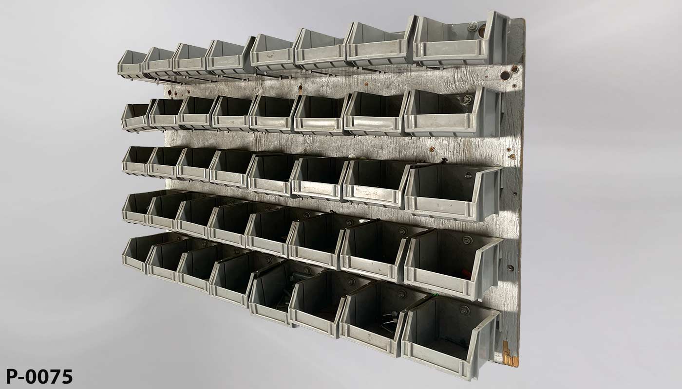 p_0075 Wall Mount Parts Bin Organizer
