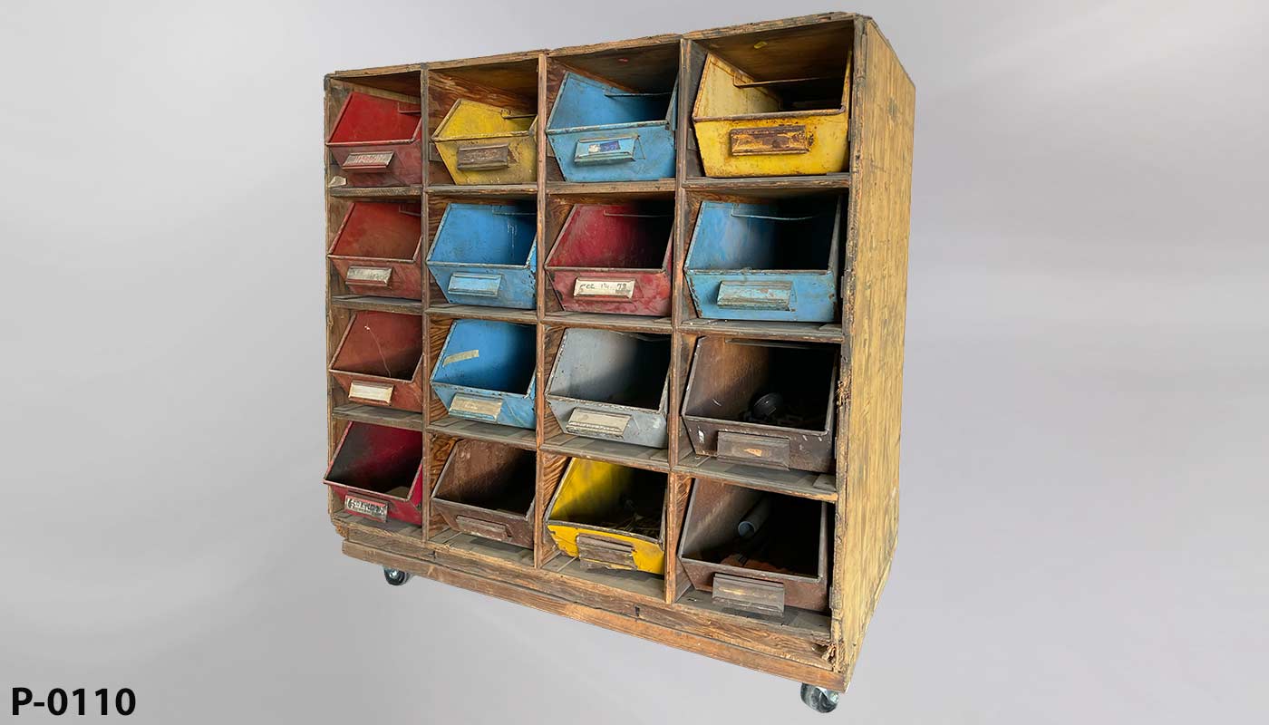 p_0110 Mobile Parts Bin Organizer