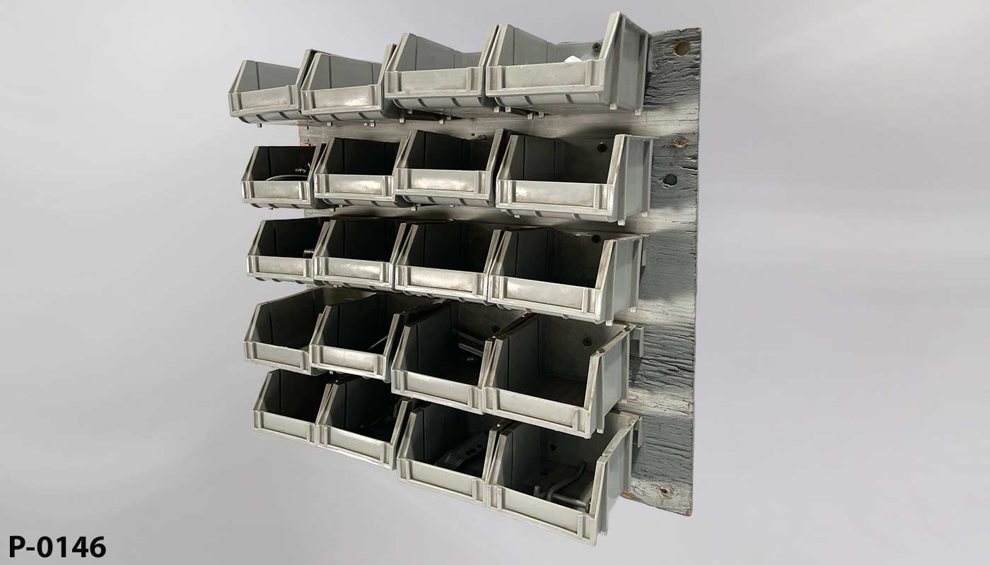 p_0146 Wall Mount Parts Bin Organizer