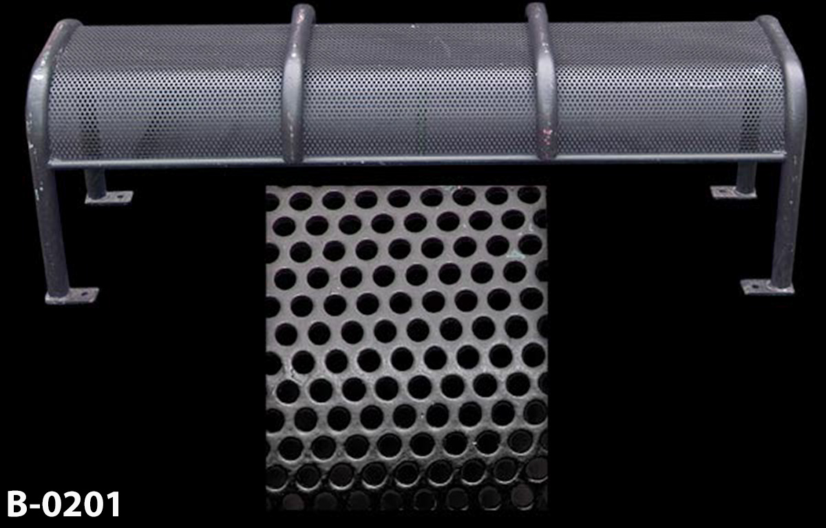 Bench, bus stop, black wire mesh, 60"l x 18"d x 20"t (PART, another photo