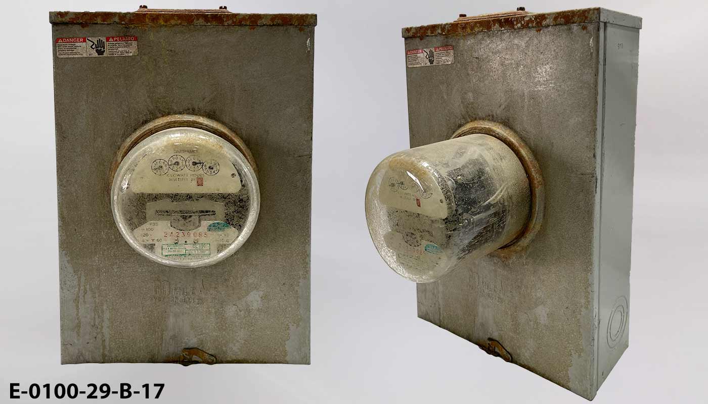 Electric meter w/ panel box, stock number E-0100