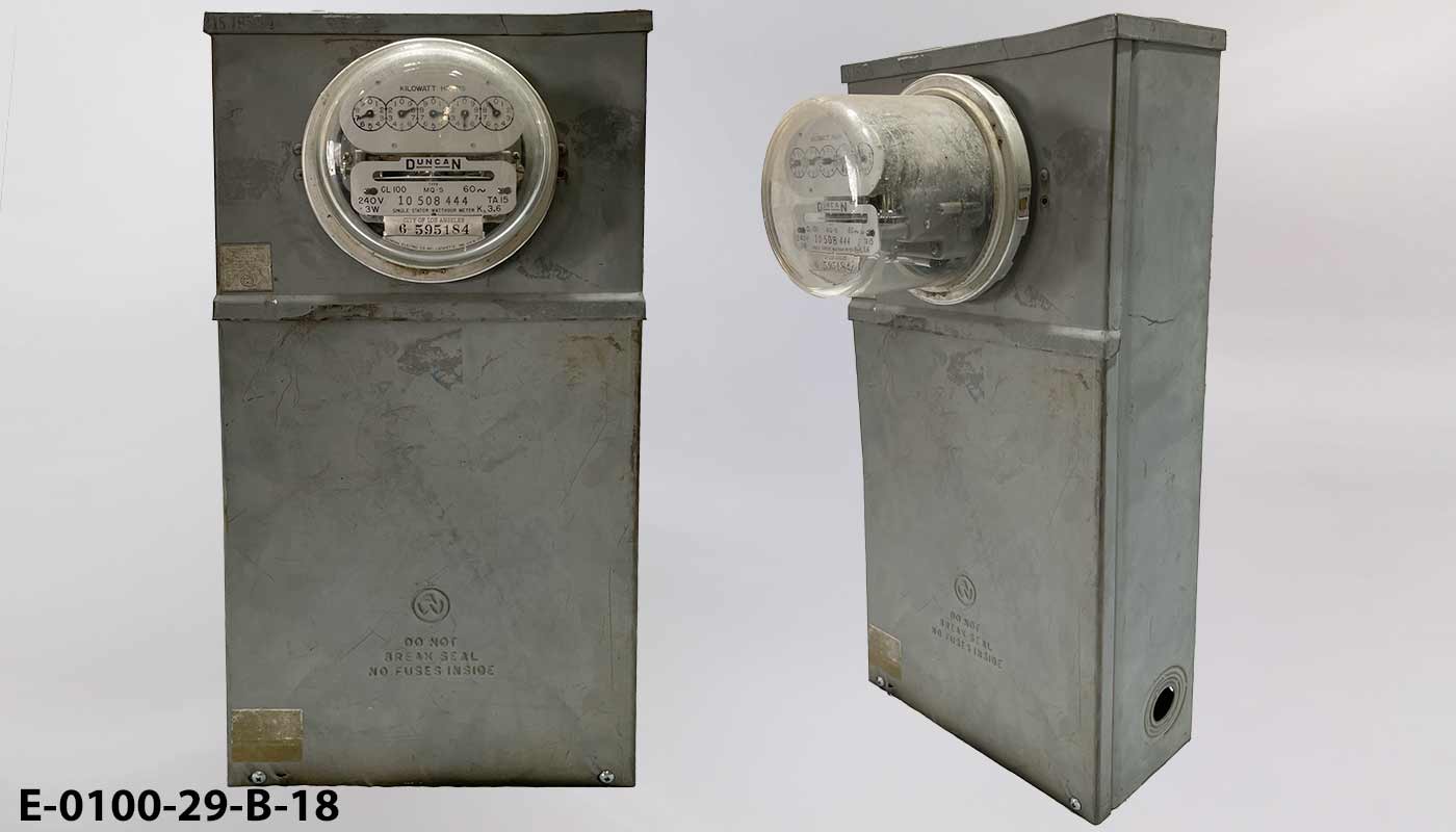 Electric meter w/ panel box, medium [MEASUREMENTS &, another photo
