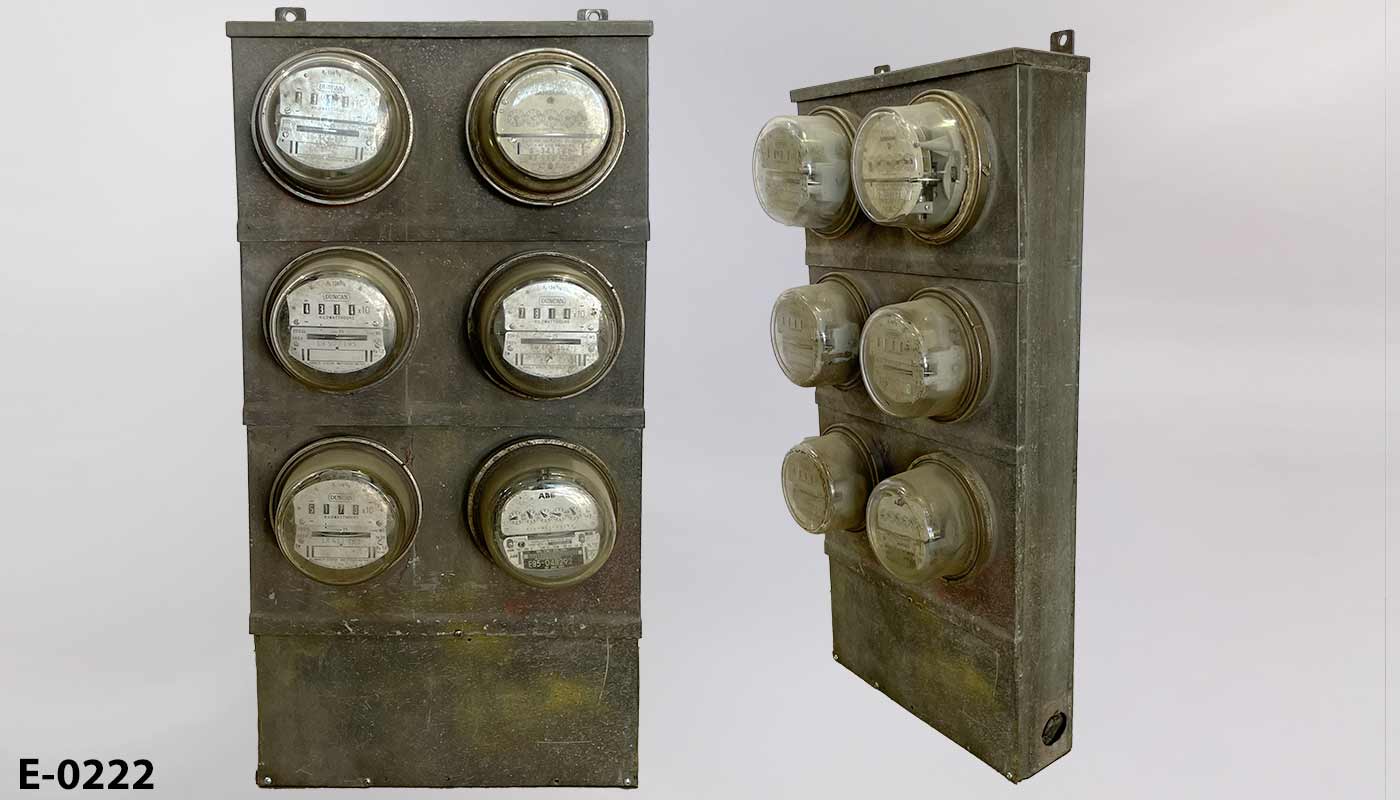 Electric meter panel, stock number E-0222