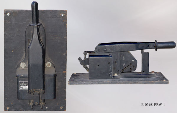 Electric Operating Lever on backboard, stock number E-0368