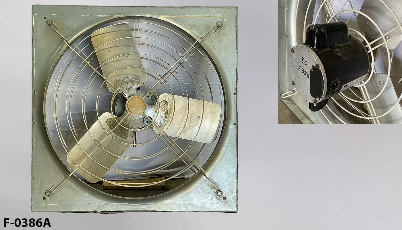 Exhaust fan, in-wall, 3 blades, 24" diam, w/ concentric, another photo