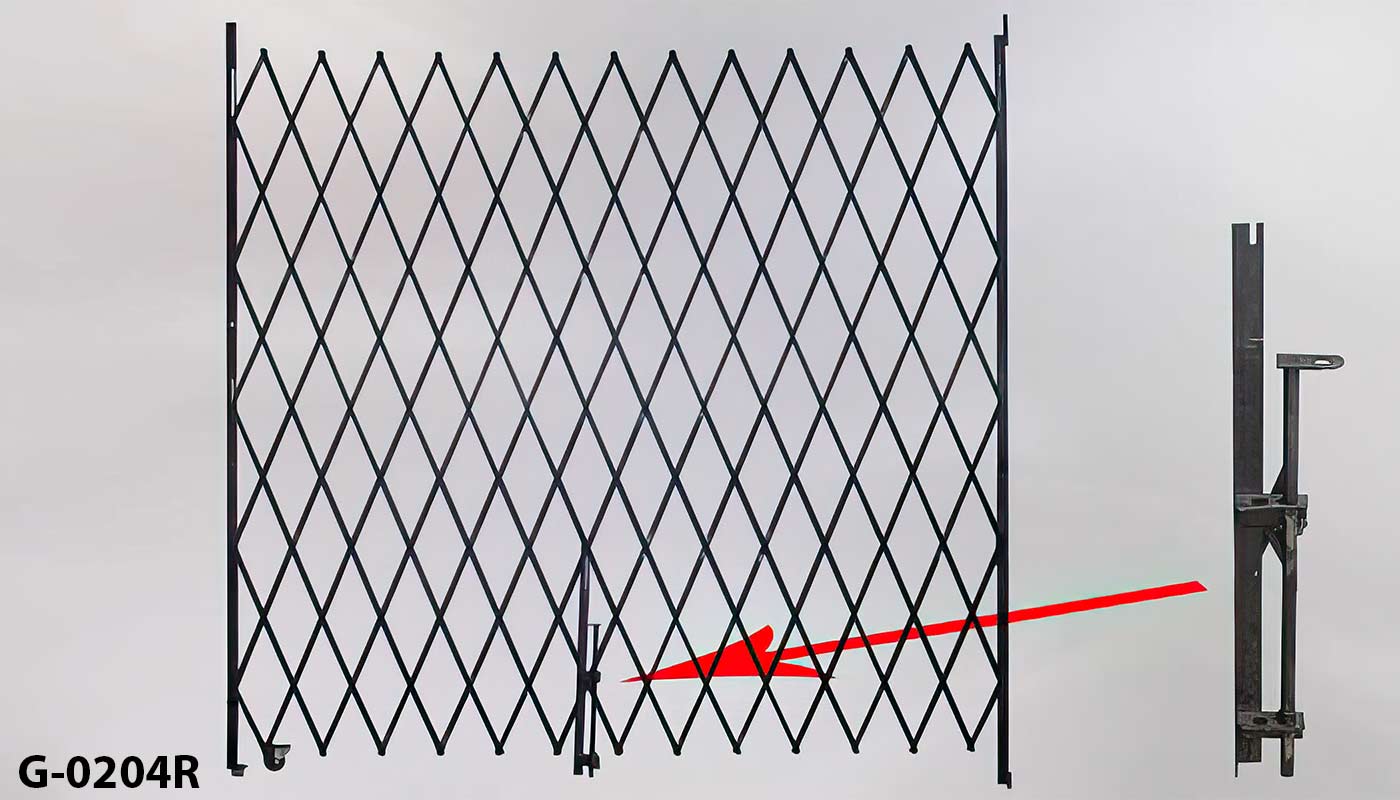 Scissor gate, black, 106"w x 98"t (expanded) - 102"t, another photo