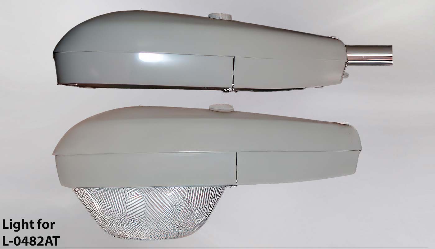 Light, cobra head street light set up, pole, aluminum, 17', another photo