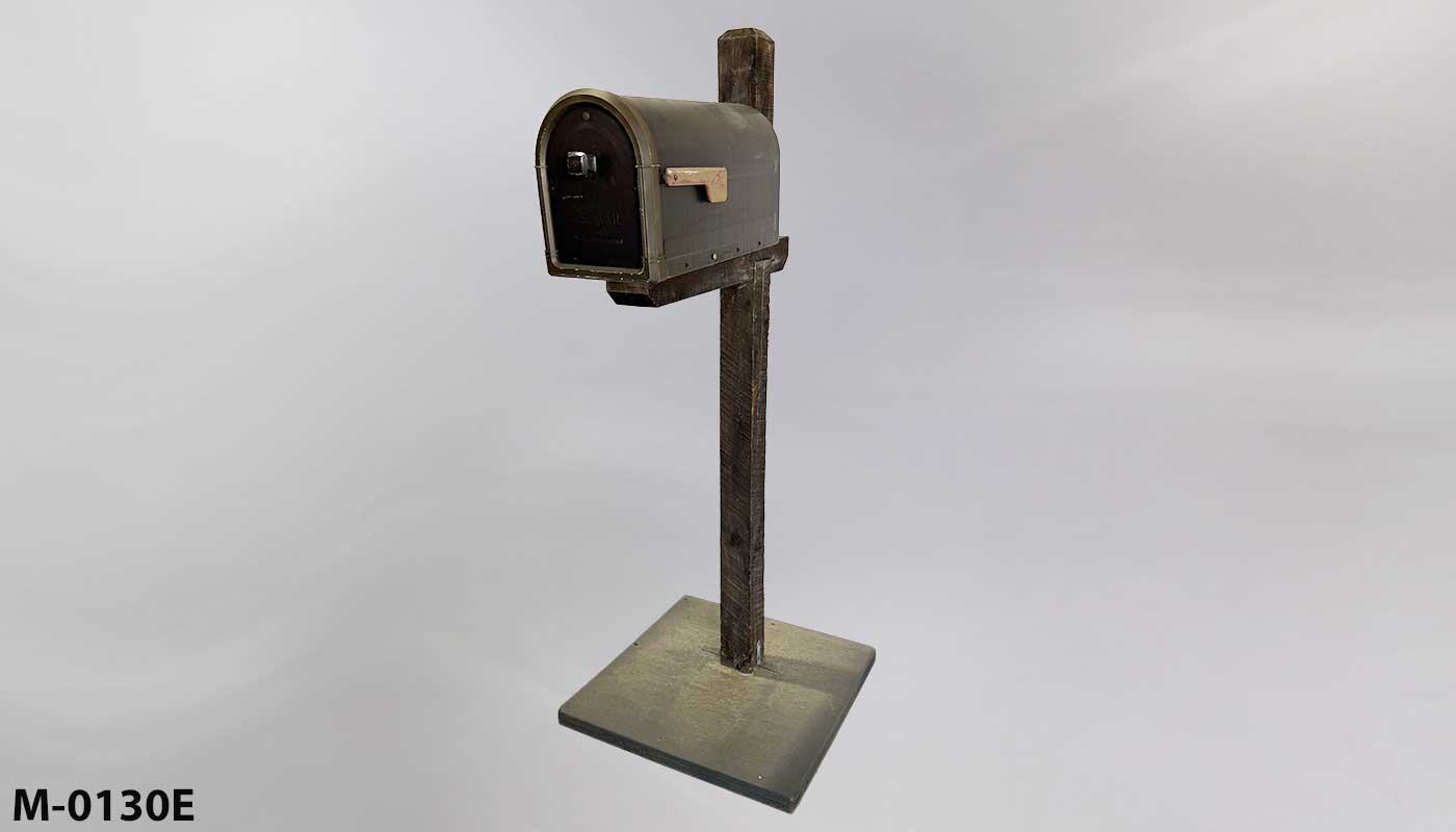 Mailbox, residential, single, on post w/ base [NEED, another photo