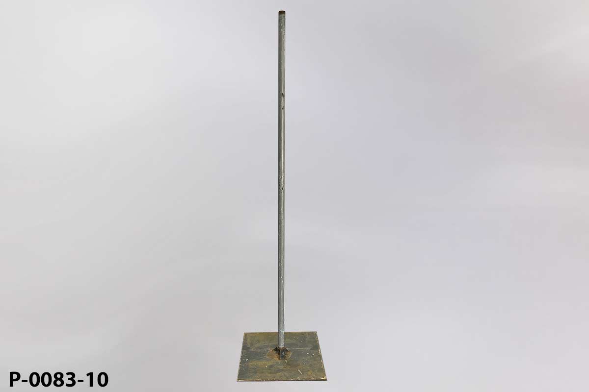 Pole, metal, 1" diam., threaded ends, with 24" square base, another photo