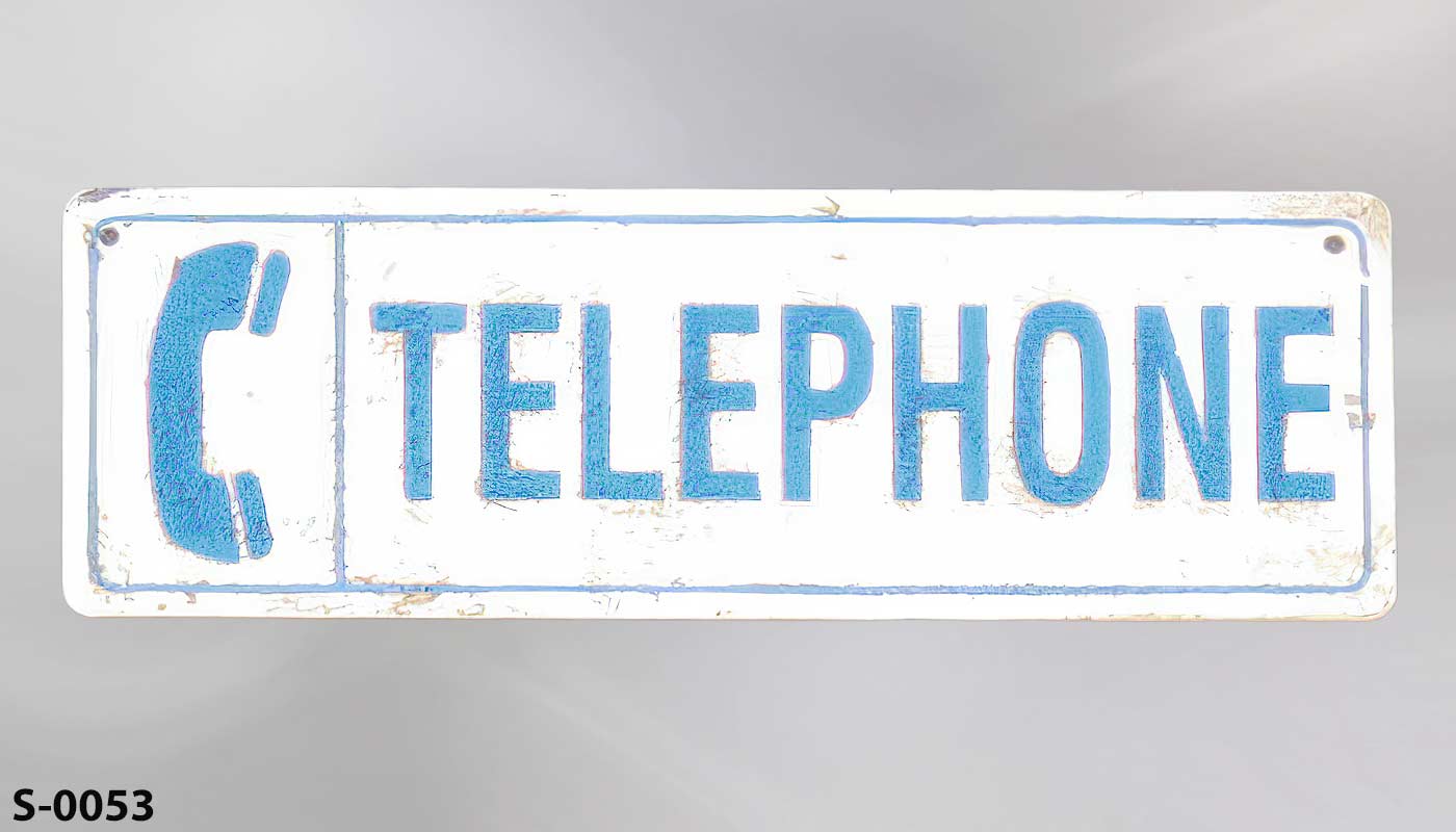 Sign-Telephone, stock number S-0053