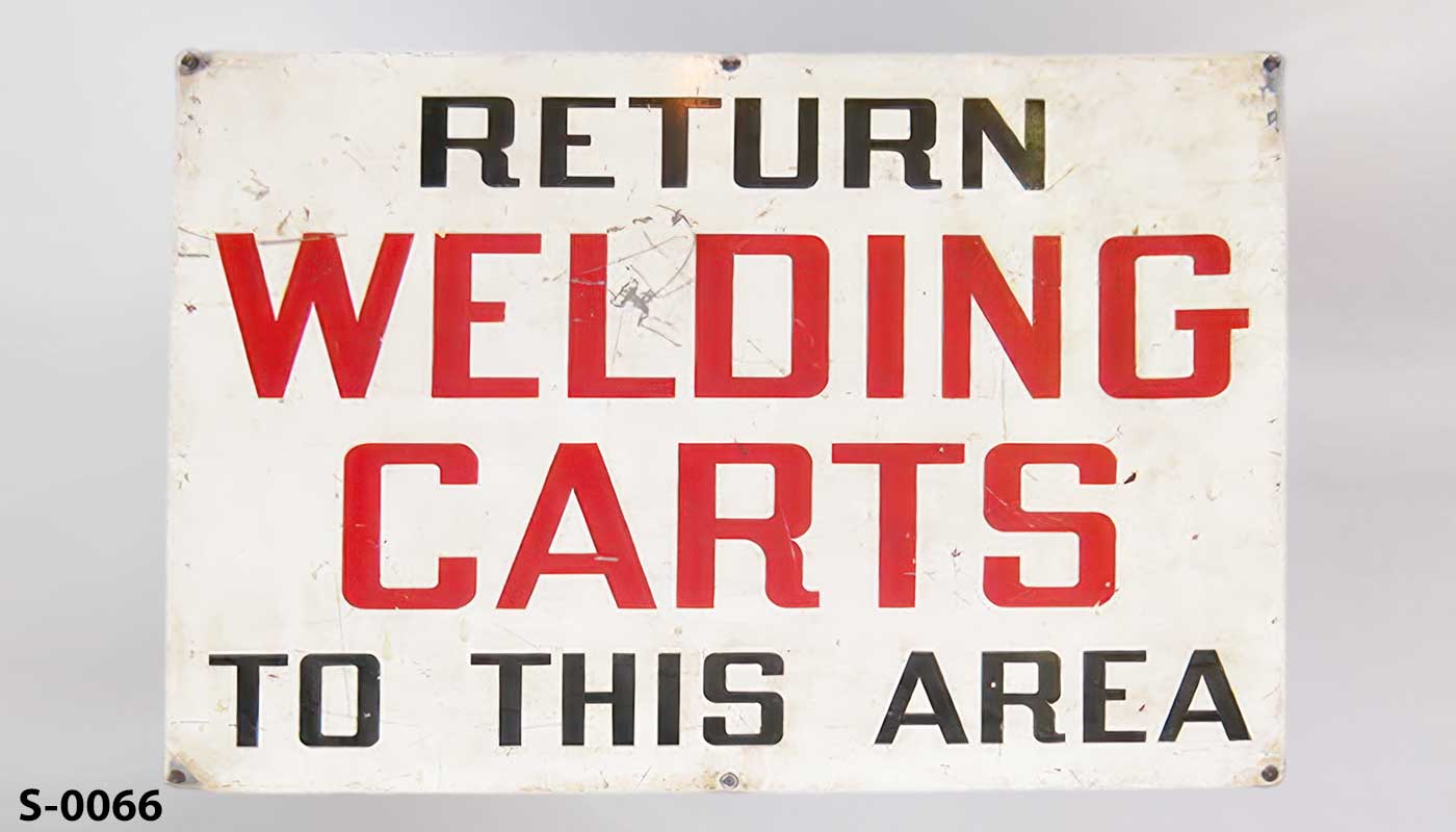 Sign-Return Welding Carts To This Area, stock number S-0066