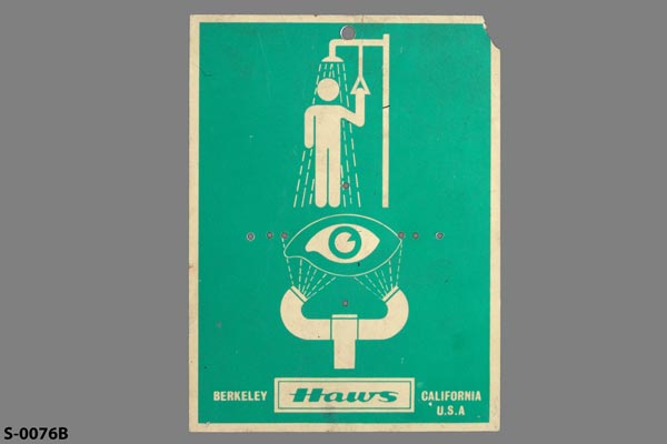 Sign-symbol for emergency shower/eyewash, stock number S-0076b