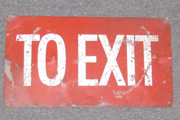 Sign-To Exit, stock number S-0099