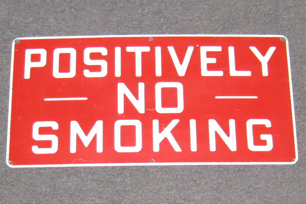 Sign-Positively no smoking, stock number S-0103