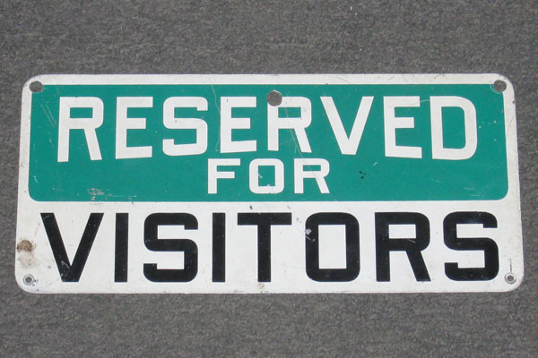 Sign-Reserved for visitors, stock number S-0158