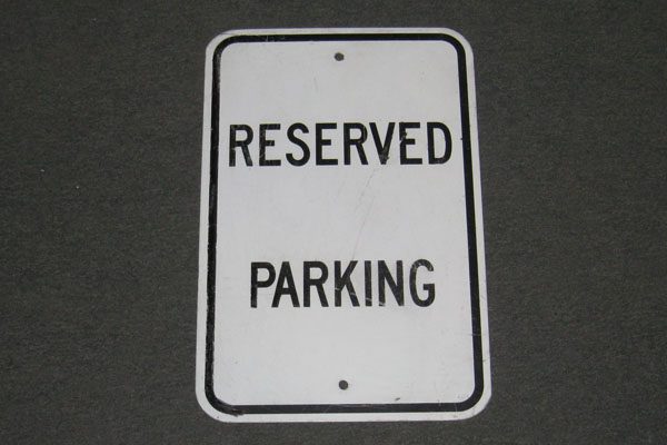 Sign-Reserved parking, stock number S-0163