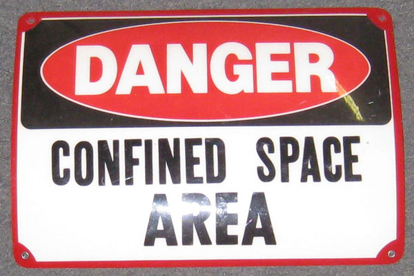 Sign-Danger Confined Space Area, stock number S-0191