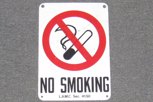 Sign-No Smoking - w/ international symbol, stock number S-0245