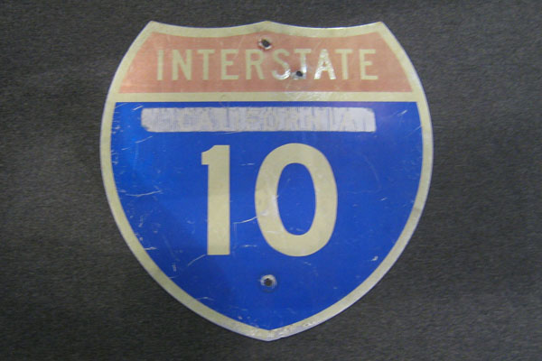 Sign-Interstate California 10 metal, stock number S-0267