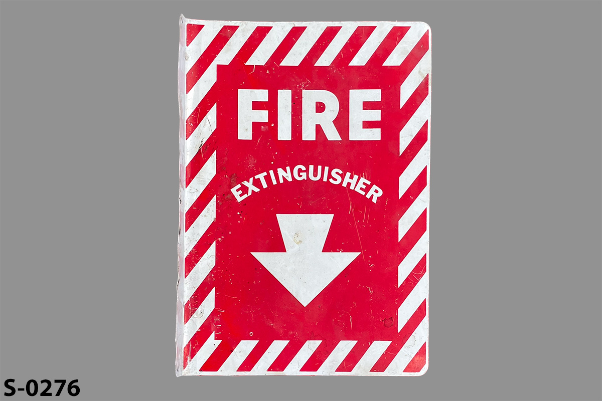 Sign "Fire Extinguisher" w/ arrow pointing down, stock number S-0276
