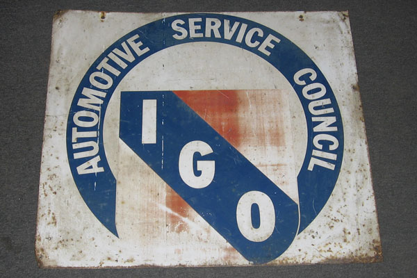 Sign-Automotive service council - IGO, stock number S-0302