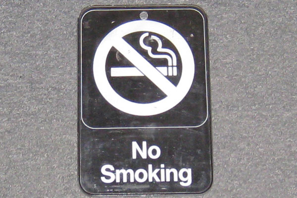 Sign-No Smoking - w/international symbol for no smoking, stock number S-0319