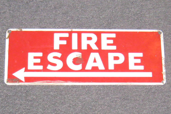 Sign-Fire Escape, stock number S-0357