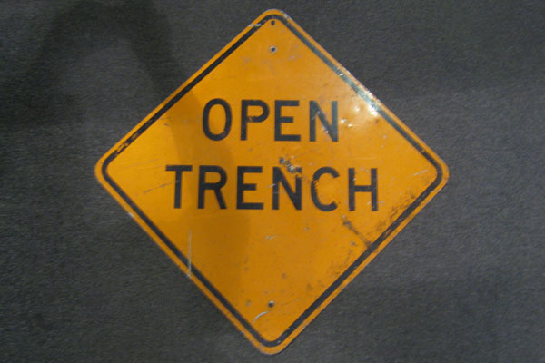 Sign-Open Trench, stock number S-0402