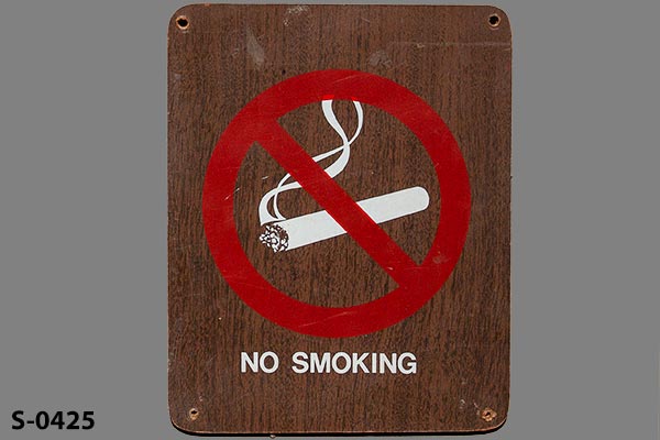 Sign-No Smoking - w/ international symbol for no smoking, stock number S-0425