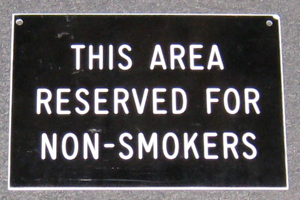 Sign-This Area Reserved For Non Smokers, stock number S-0426