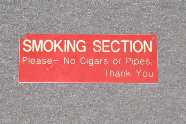 Sign-Smoking Section - Please No Cigars or Pipes, stock number S-0428