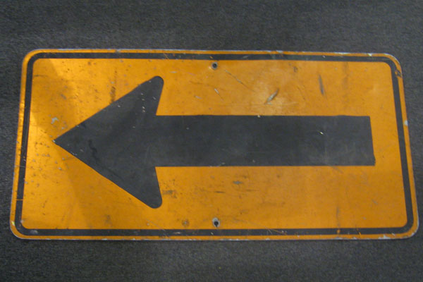 Sign----->, stock number S-0434