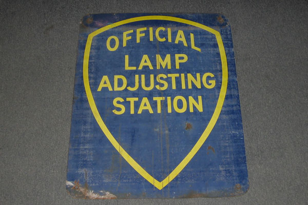 Sign-Official Lamp Adjusting Station, stock number S-0460