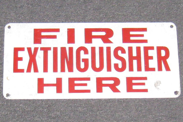Sign-Fire Extinguisher Here, stock number S-0470