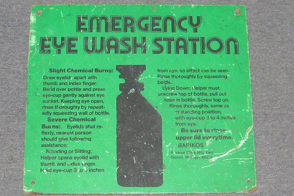 Sign-Emergency Eye Wash Station, stock number S-0482