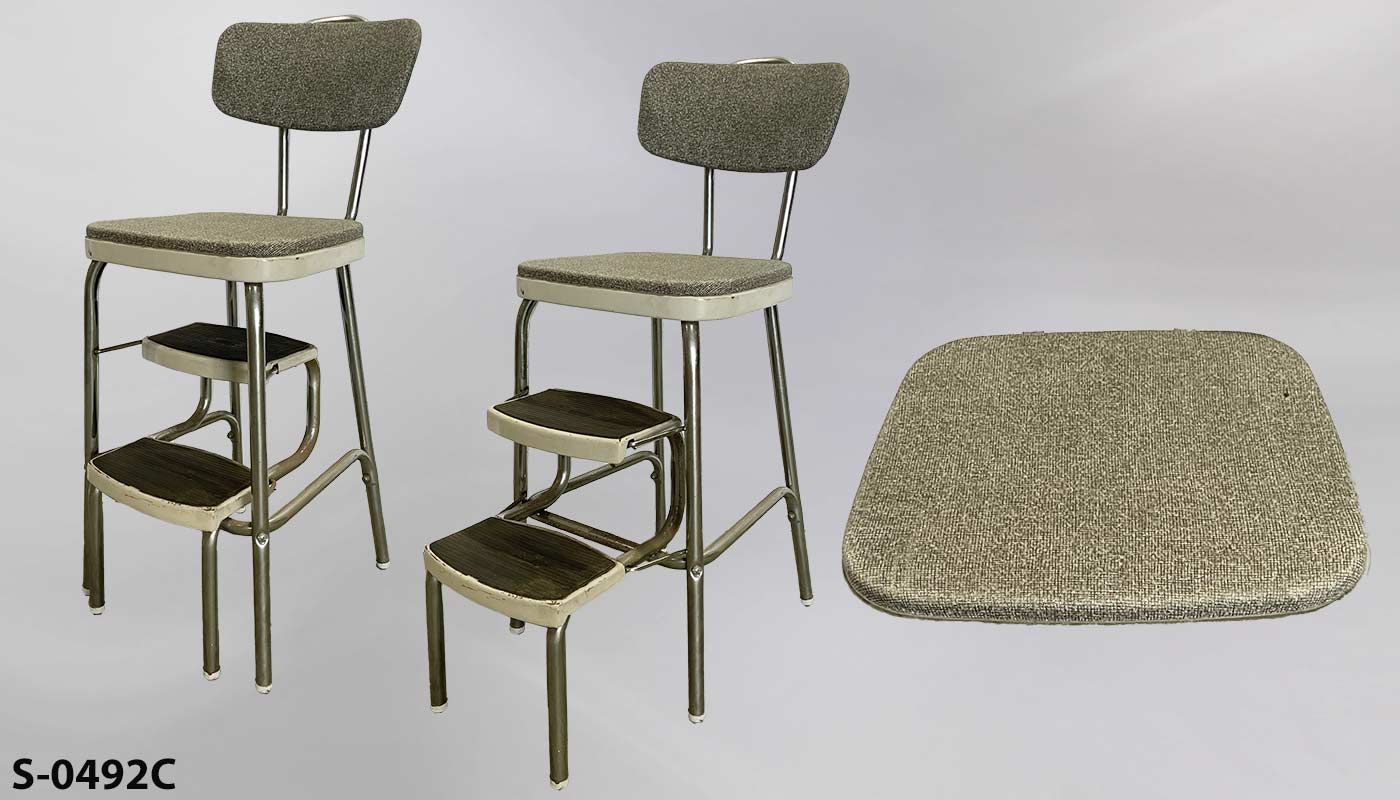 Stool/Step stool, metal, 24"t [SPECIFY COLOR] [SPECIFY FOLD, another photo
