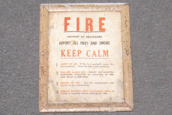 Sign-Fire Keep Calm, stock number S-0499