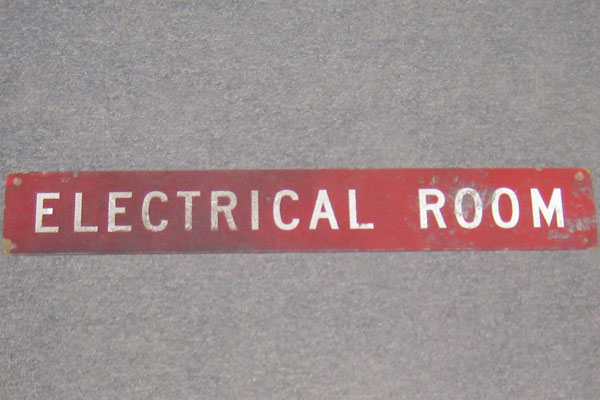 Sign-Electrical Room, stock number S-0532