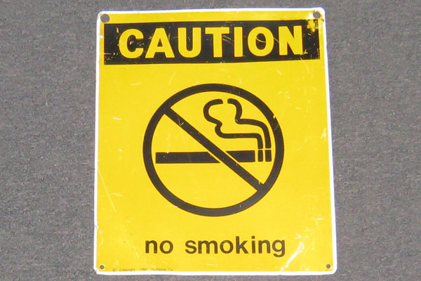 Sign-Caution No Smoking, stock number S-0554