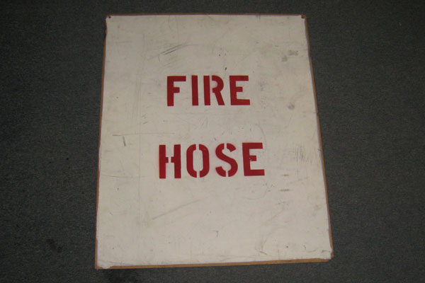 Sign-Fire Hose, stock number S-0570
