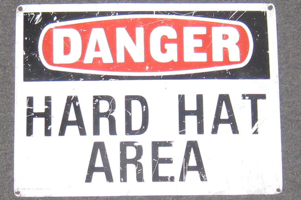 Sign-Danger Hard Hat Area, stock number S-0576