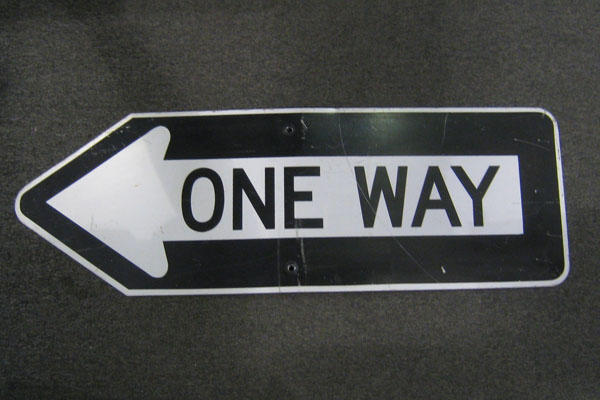 Sign-ONE WAY <---, stock number S-0629