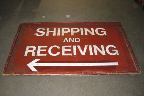 Sign-Shipping and receiving, stock number S-0630
