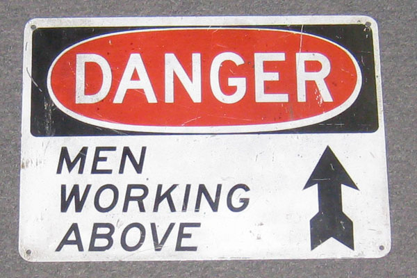 Sign-Danger Men Working Above^, stock number S-0637