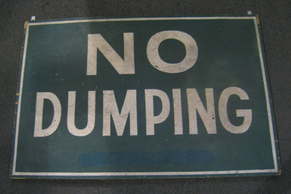 Sign-No Dumping, stock number S-0676