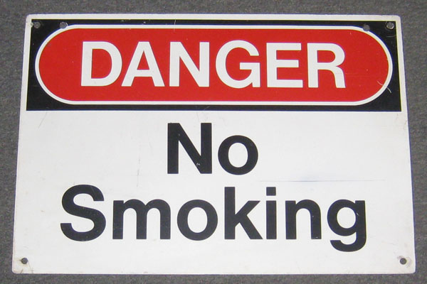 Sign-Danger No Smoking, stock number S-0683