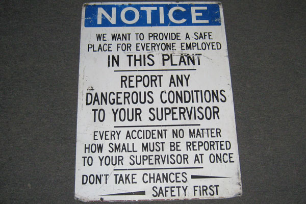 Sign-Notice We Want To Provide a Safe Place Fore Everyone Employed" In This, stock number S-0686