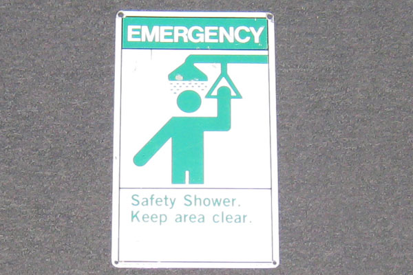 Sign-Emergency Safety Shower Keep Area Clear, stock number S-0693